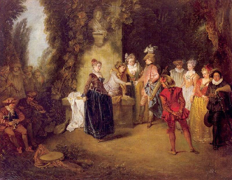 WATTEAU, Antoine The French Theater Norge oil painting art